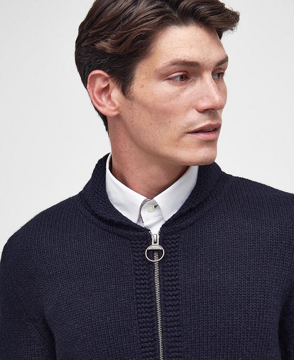 Barbour Felton Zip-up Jumper σκουρο μπλε | BABO88598
