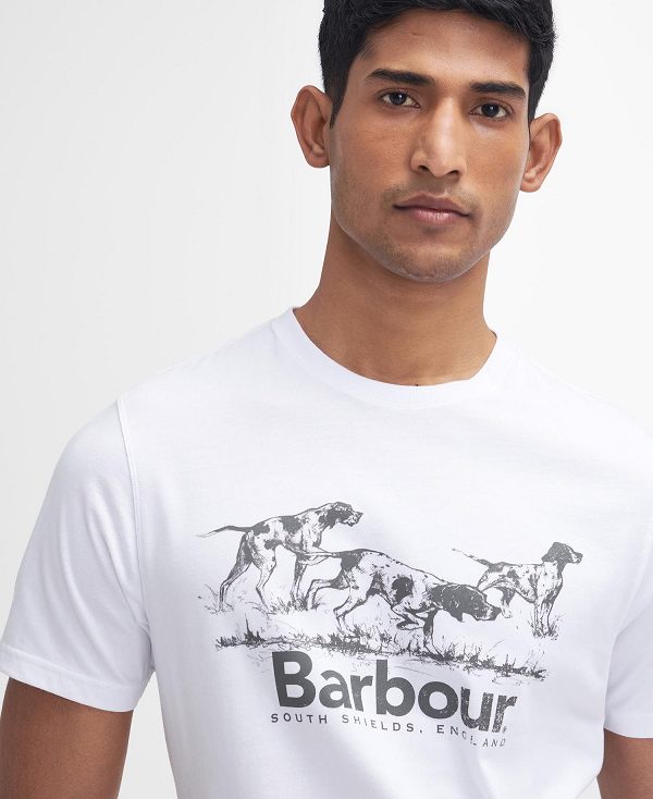 Barbour Field Dog Graphic T-shirt ασπρα | BABO88387