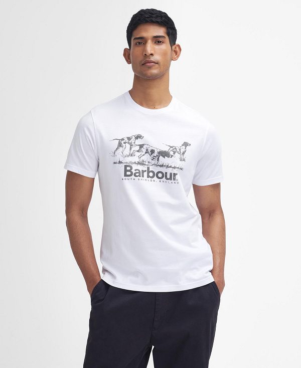 Barbour Field Dog Graphic T-shirt ασπρα | BABO88387