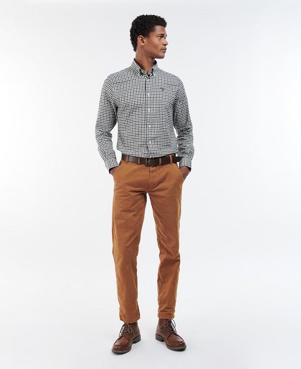 Barbour Finkle Tailored Fit Shirt Ελιά | BABO87870