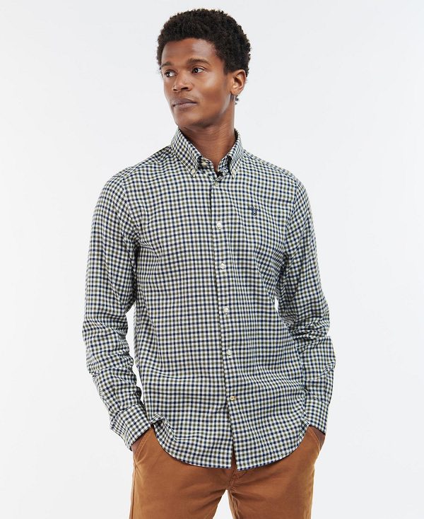 Barbour Finkle Tailored Fit Shirt Ελιά | BABO87870