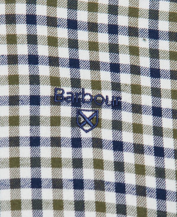 Barbour Finkle Tailored Fit Shirt Ελιά | BABO87870