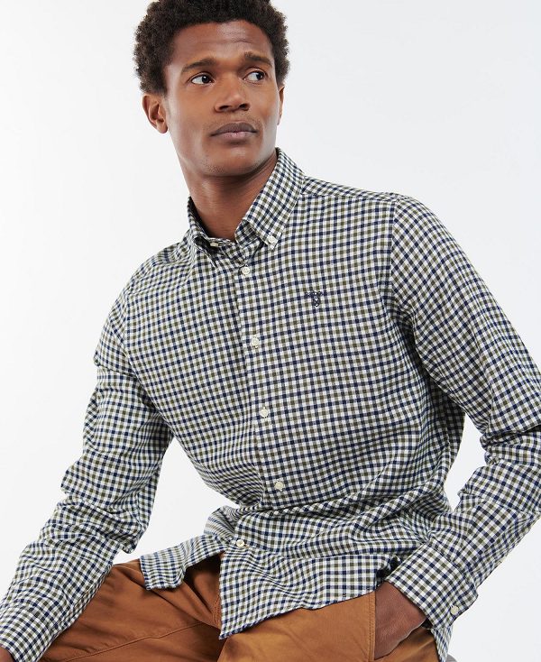 Barbour Finkle Tailored Fit Shirt Ελιά | BABO87870