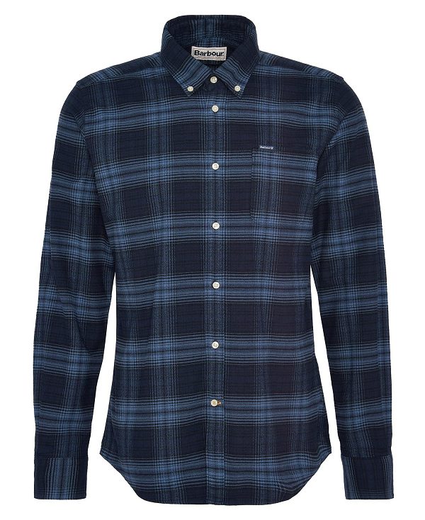 Barbour Forestfield Tailored Long Sleeved Shirt σκουρο μπλε | BABO87814