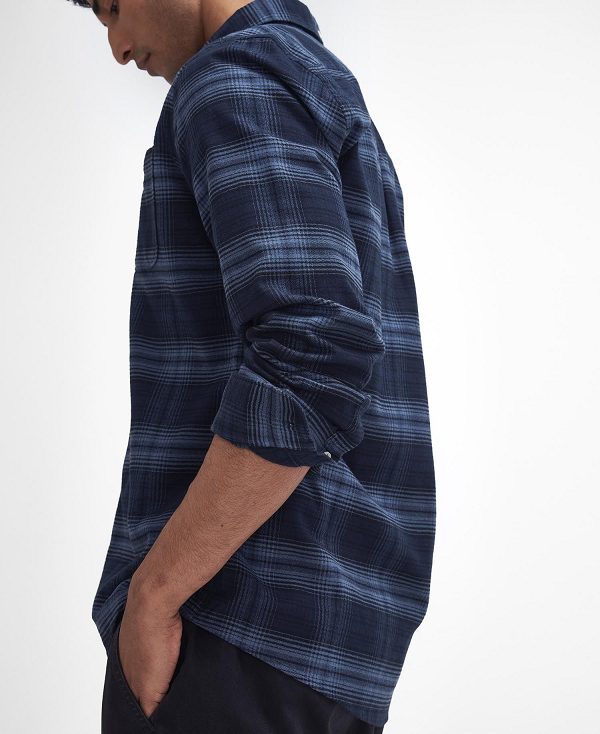 Barbour Forestfield Tailored Long Sleeved Shirt σκουρο μπλε | BABO87814
