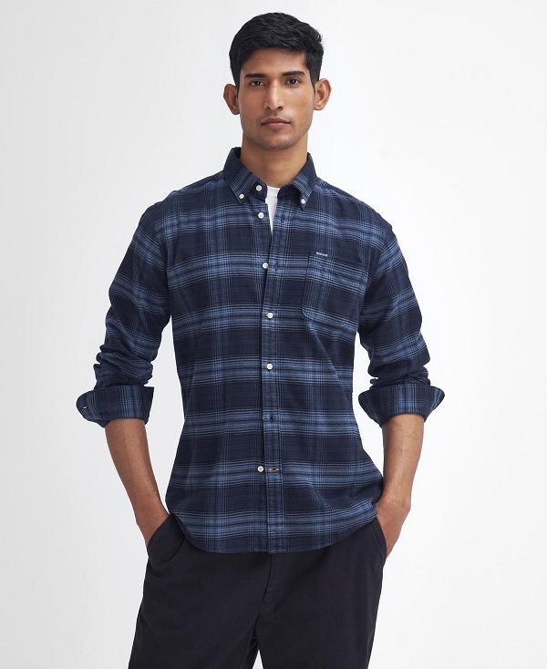 Barbour Forestfield Tailored Long Sleeved Shirt σκουρο μπλε | BABO87814