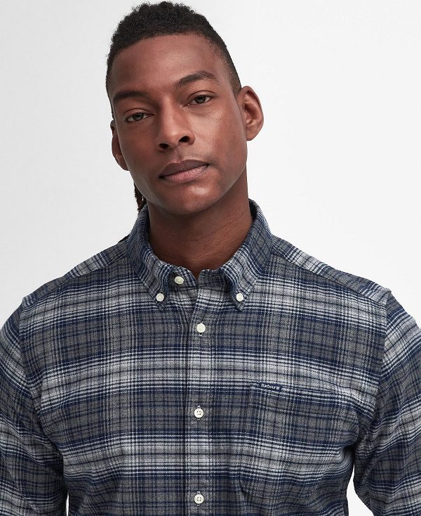 Barbour Forestfield Tailored Long Sleeved Shirt γκρι | BABO87815