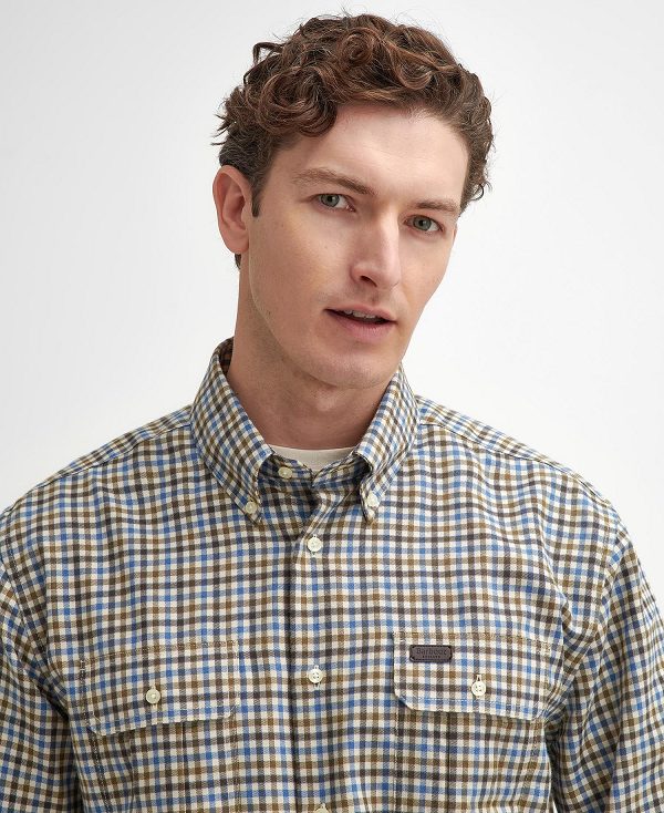 Barbour Foss Regular Long-sleeved Shirt μπλε | BABO87931