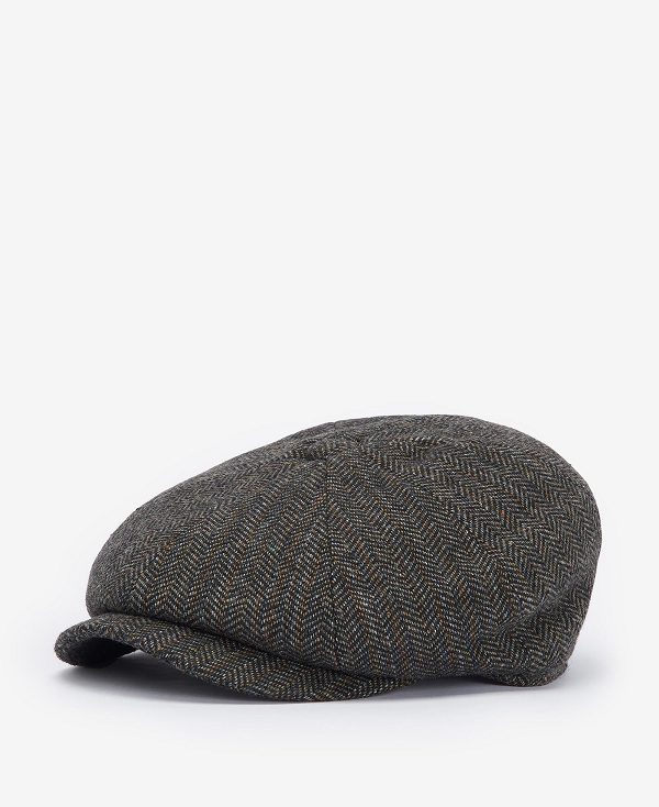 Barbour Fyne Tweed Baker Boy Cap Ελιά | BABO89027