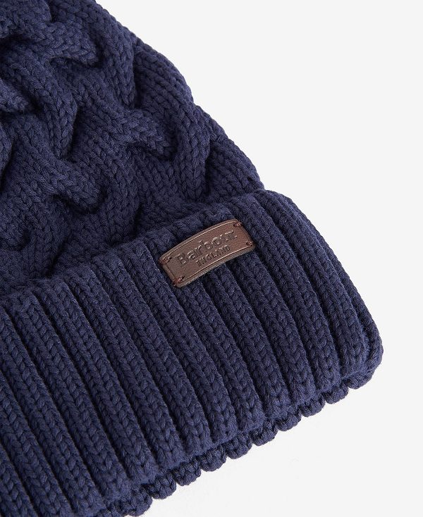 Barbour Gainford Cable Beanie σκουρο μπλε | BABO89046