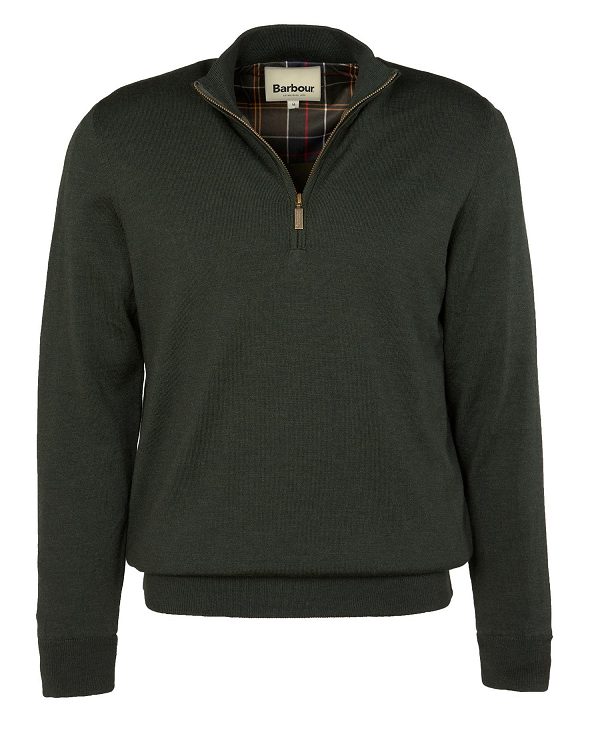 Barbour Gamlin Half Zip Jumper Ελιά | BABO88529
