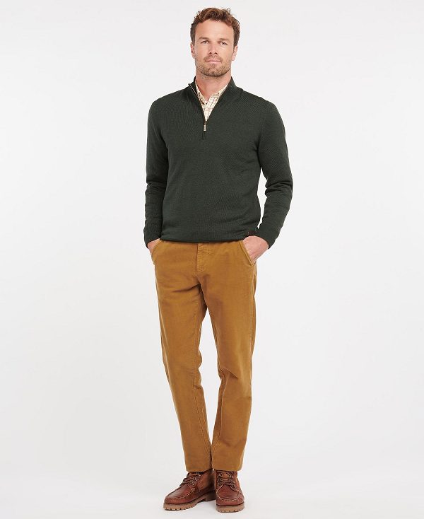 Barbour Gamlin Half Zip Jumper Ελιά | BABO88529