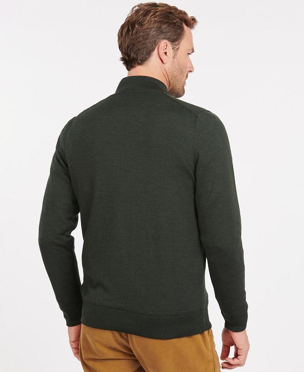 Barbour Gamlin Half Zip Jumper Ελιά | BABO88529