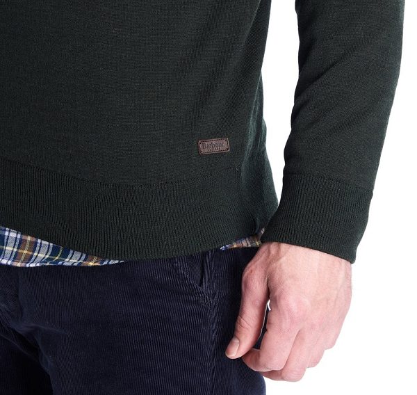 Barbour Gamlin Half Zip Jumper Ελιά | BABO88529