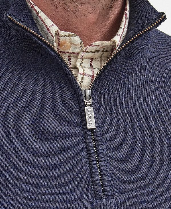 Barbour Gamlin Half Zip Jumper σκουρο μπλε | BABO88582
