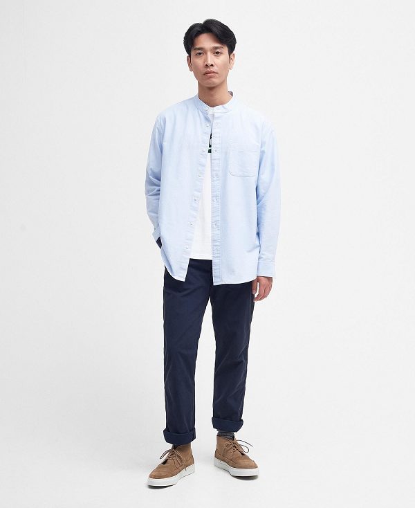 Barbour Gerrard Oversized Long-sleeved Shirt μπλε | BABO87685