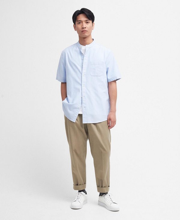 Barbour Gerrard Oversized Short-sleeved Shirt μπλε | BABO87687