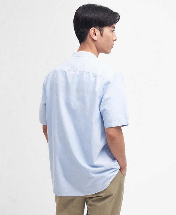 Barbour Gerrard Oversized Short-sleeved Shirt μπλε | BABO87687