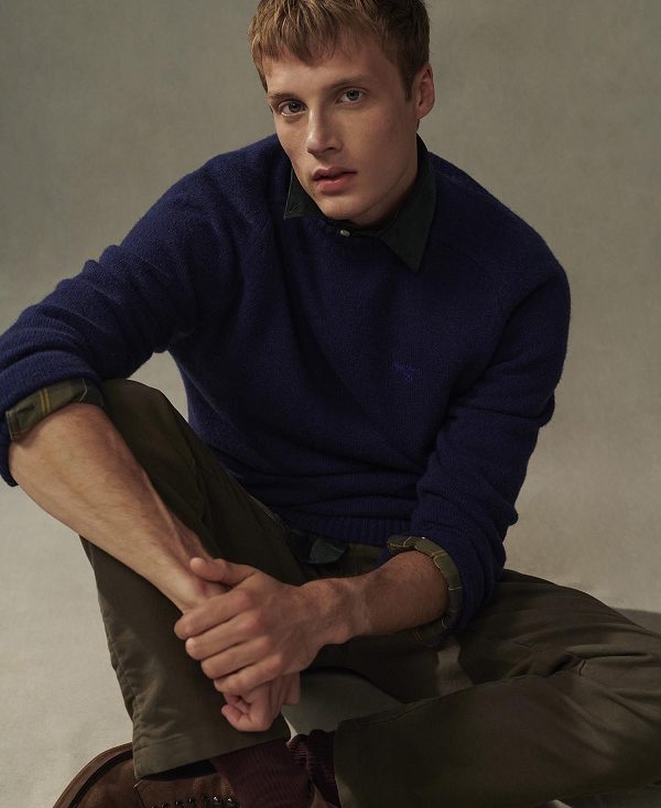 Barbour Grangetown Crew Neck Jumper μπλε | BABO88647