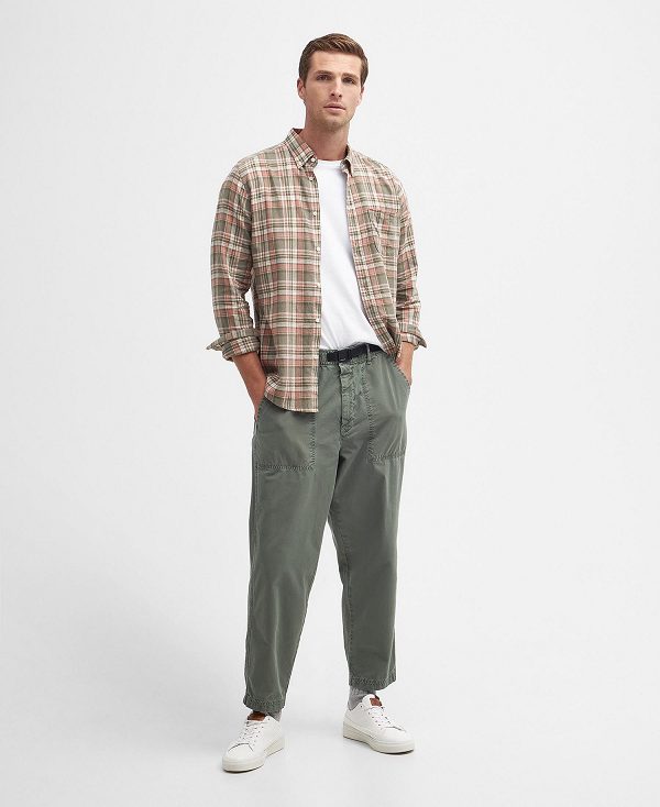 Barbour Grindle Straight-leg Trousers πρασινο | BABO88785