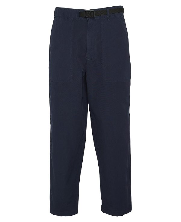 Barbour Grindle Straight-leg Trousers σκουρο μπλε | BABO88764