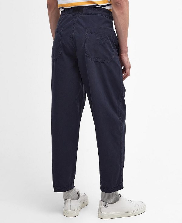 Barbour Grindle Straight-leg Trousers σκουρο μπλε | BABO88764