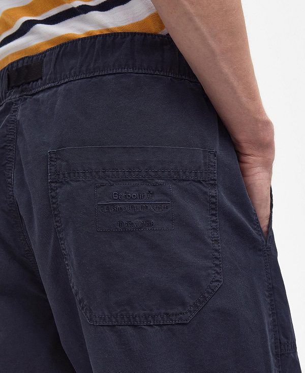 Barbour Grindle Straight-leg Trousers σκουρο μπλε | BABO88764