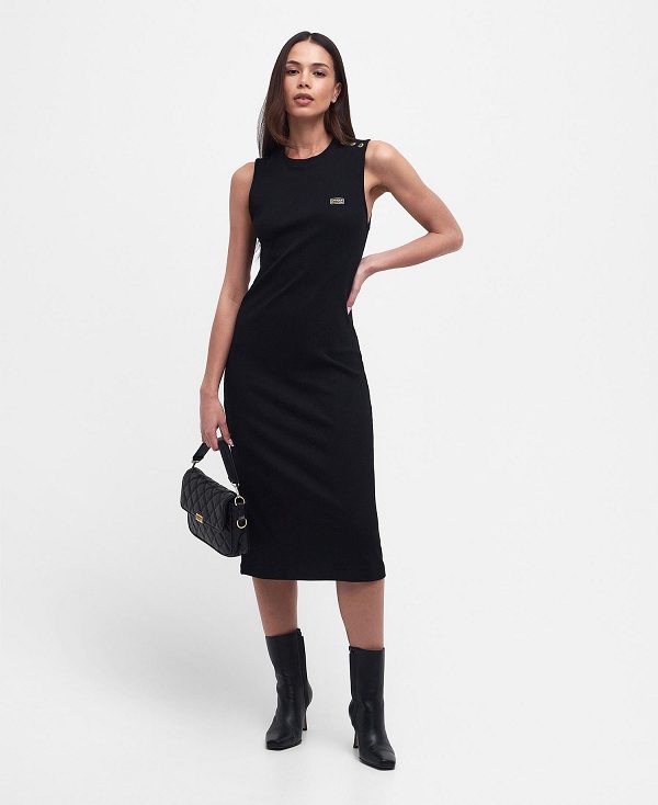 Barbour Hadfield Midi Dress μαυρα | BABO89600