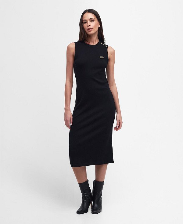 Barbour Hadfield Midi Dress μαυρα | BABO89600