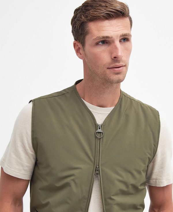 Barbour Harpen Padded Gilet Ελιά | BABO87561