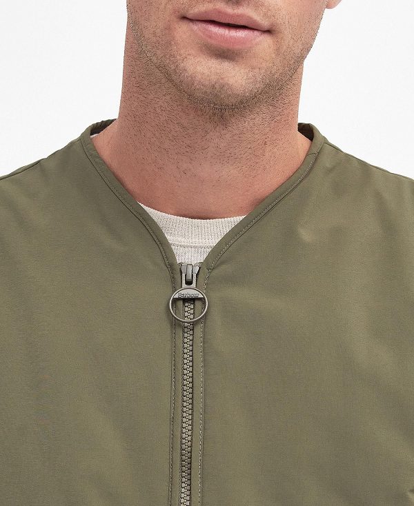 Barbour Harpen Padded Gilet Ελιά | BABO87561