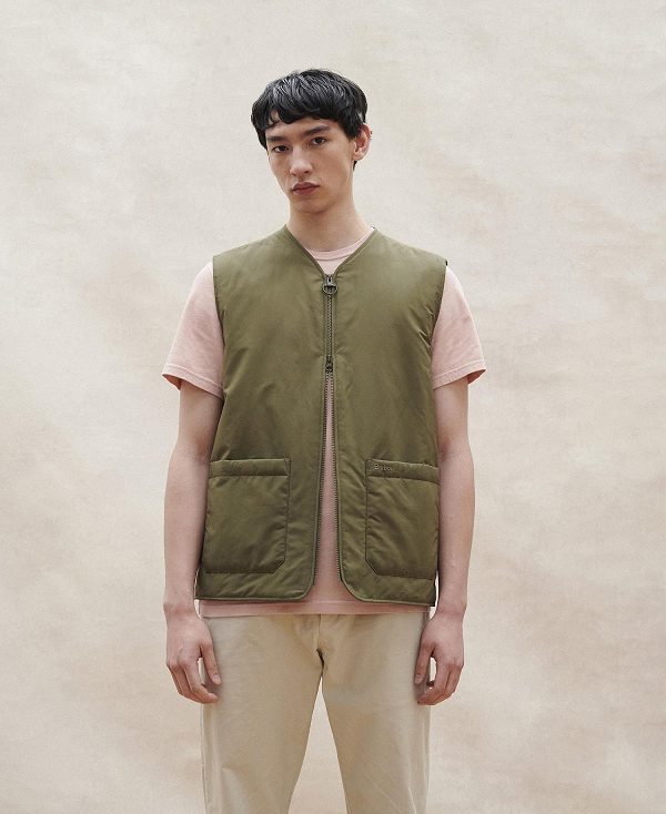 Barbour Harpen Padded Gilet Ελιά | BABO87561