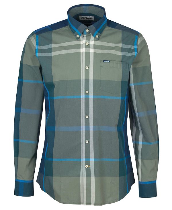 Barbour Harris Tailored Long-sleeved Shirt μπλε | BABO87616