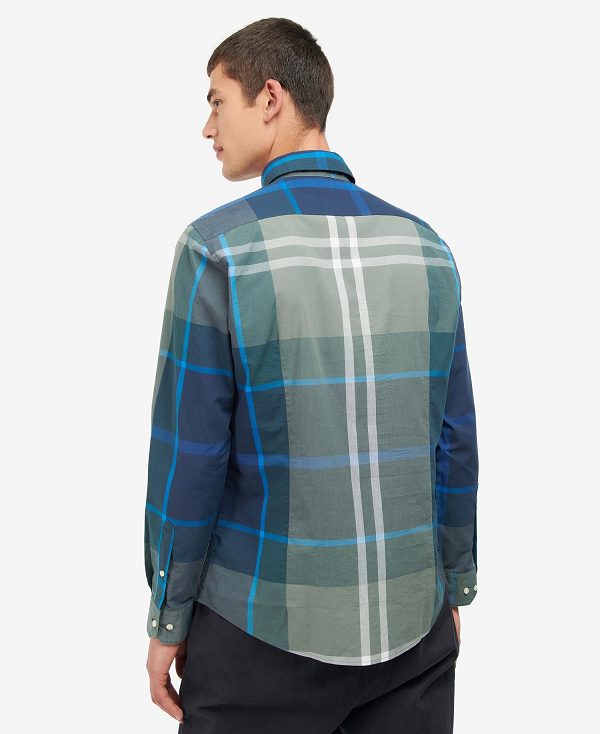 Barbour Harris Tailored Long-sleeved Shirt μπλε | BABO87616
