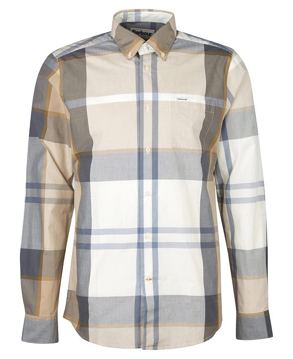 Barbour Harris Tailored Long-sleeved Shirt μπλε | BABO87621