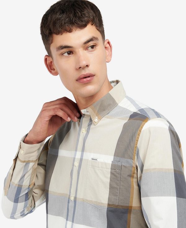 Barbour Harris Tailored Long-sleeved Shirt μπλε | BABO87621
