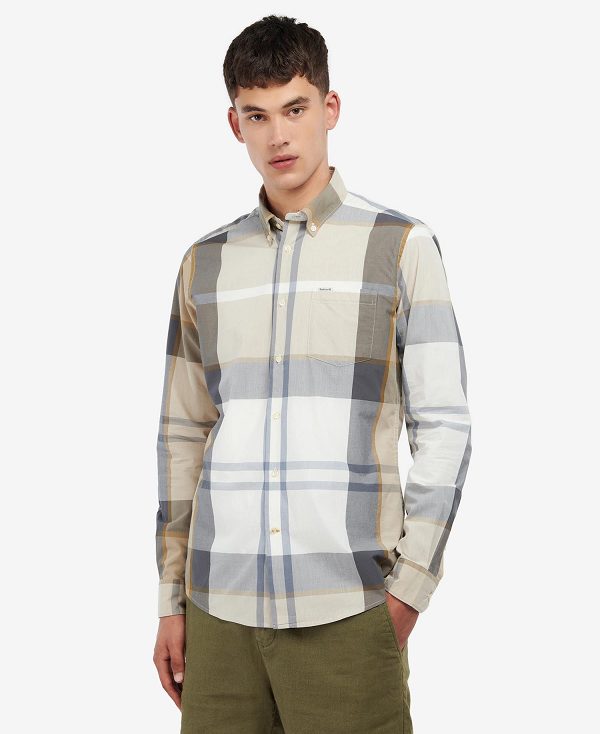 Barbour Harris Tailored Long-sleeved Shirt μπλε | BABO87621