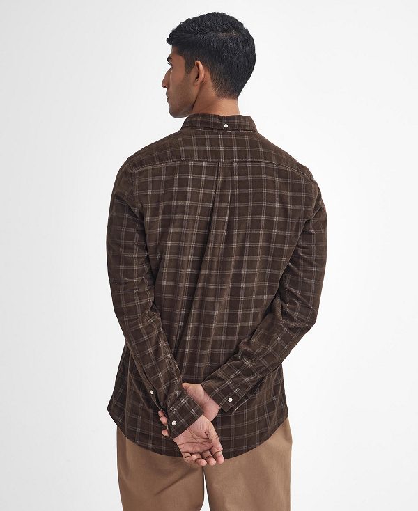 Barbour Harthill Tailored Long Sleeved Cord Shirt καφε | BABO87811