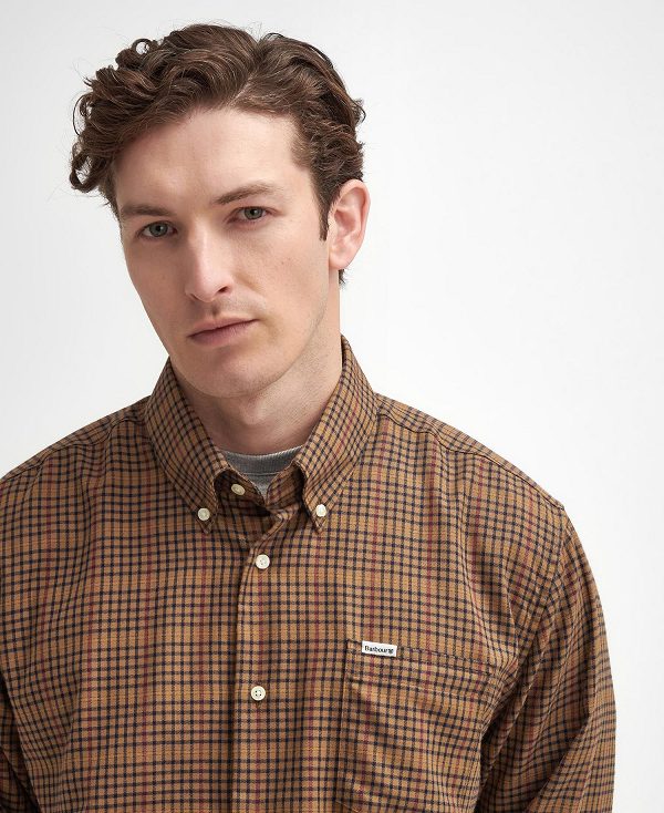 Barbour Henderson Thermo Weave Long-sleeved Shirt Μπεζ | BABO87904