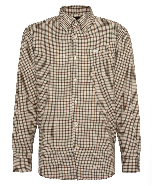 Barbour Henderson Thermo Weave Long-sleeved Shirt Μπεζ | BABO87907