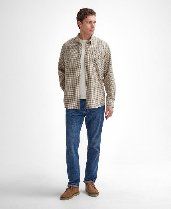 Barbour Henderson Thermo Weave Long-sleeved Shirt Μπεζ | BABO87907