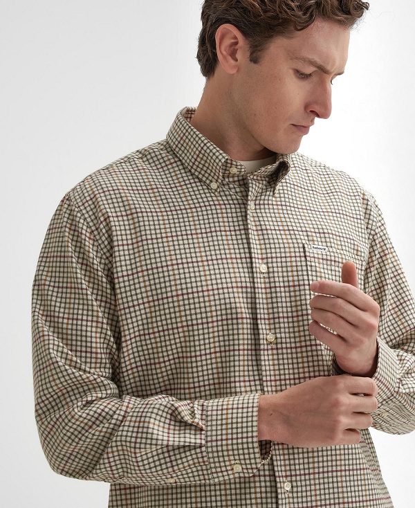 Barbour Henderson Thermo Weave Long-sleeved Shirt Μπεζ | BABO87907