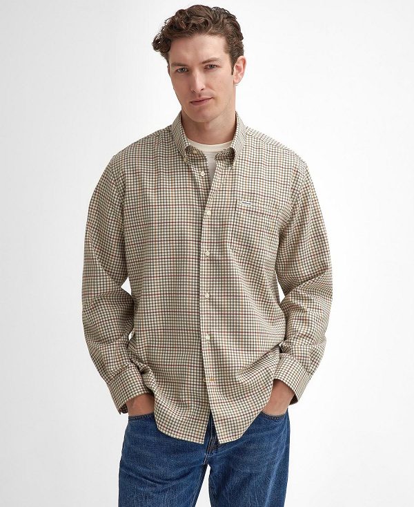 Barbour Henderson Thermo Weave Long-sleeved Shirt Μπεζ | BABO87907