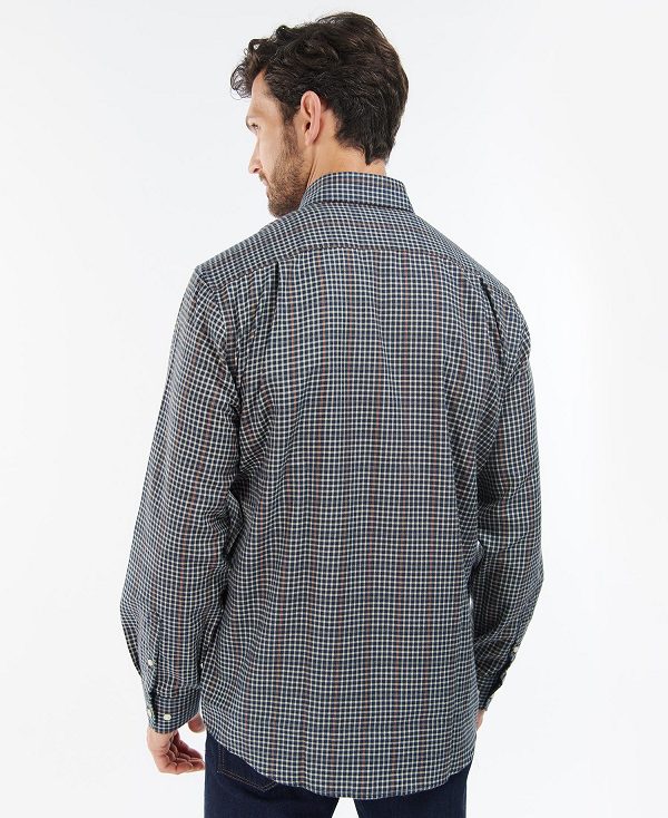 Barbour Henderson Thermo Weave Shirt βαθυ γκρι | BABO87906