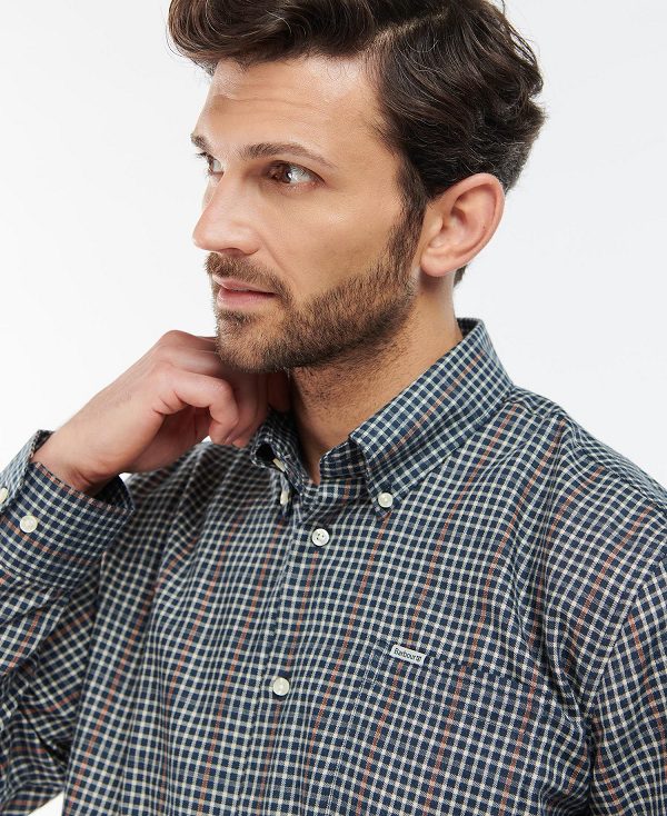 Barbour Henderson Thermo Weave Shirt βαθυ γκρι | BABO87906