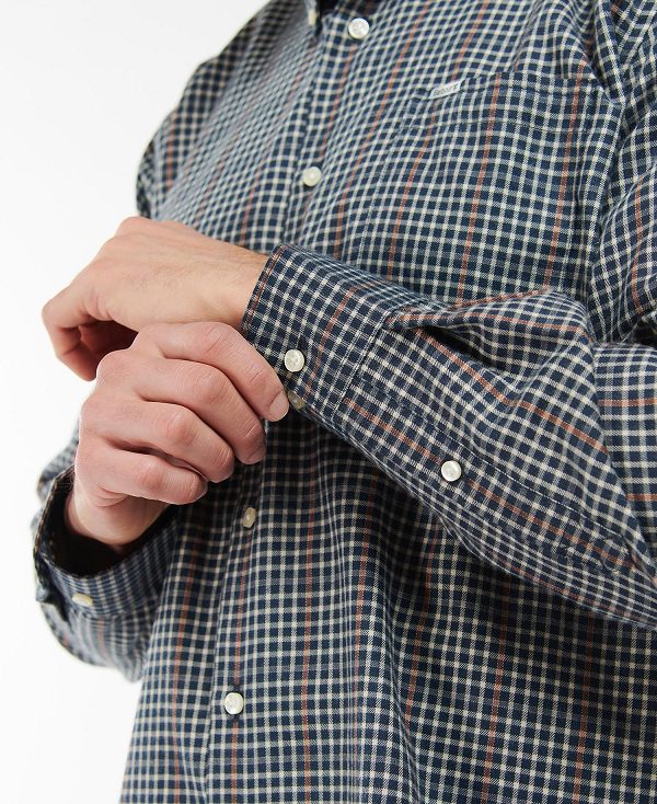 Barbour Henderson Thermo Weave Shirt βαθυ γκρι | BABO87906