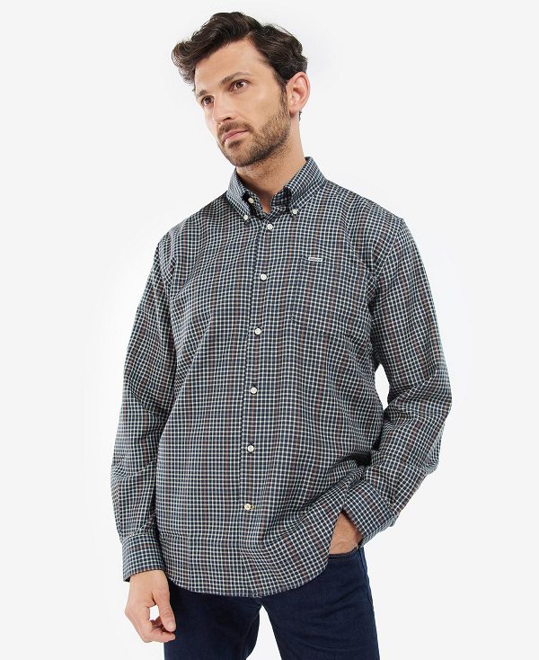 Barbour Henderson Thermo Weave Shirt βαθυ γκρι | BABO87906