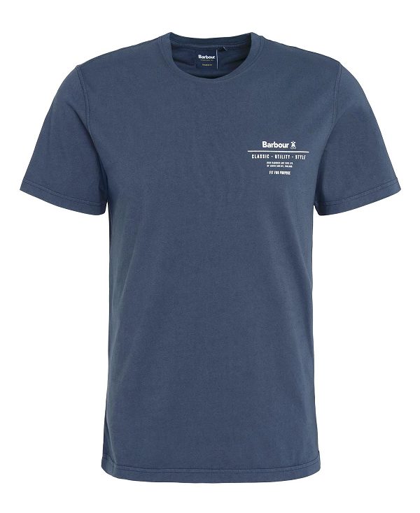 Barbour Hickling Logo T-shirt σκουρο μπλε | BABO88305