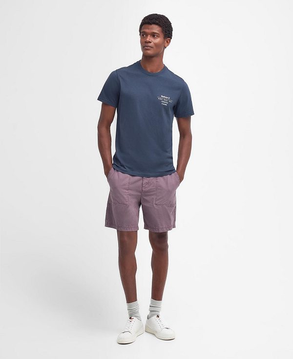 Barbour Hickling Logo T-shirt σκουρο μπλε | BABO88305