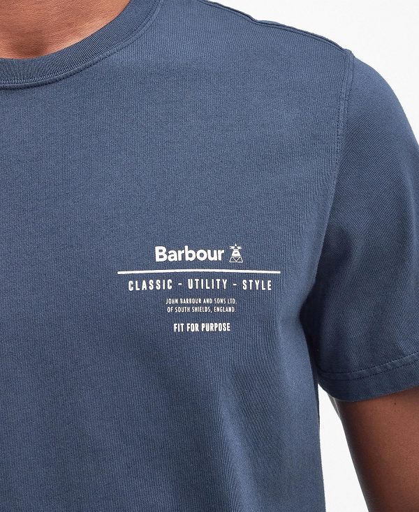Barbour Hickling Logo T-shirt σκουρο μπλε | BABO88305